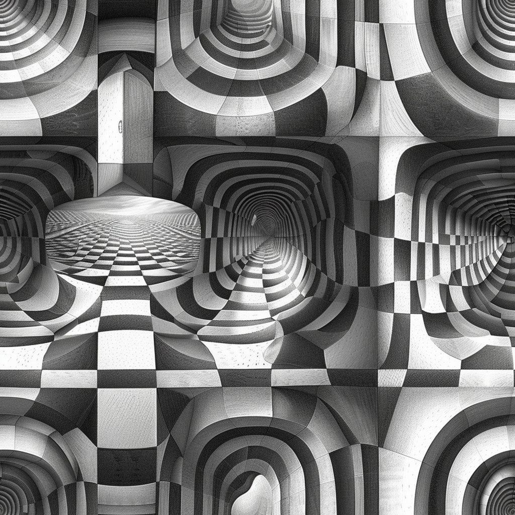 Three Dimensional Optical Illusion Arts Pattern 3 Minky Fabric