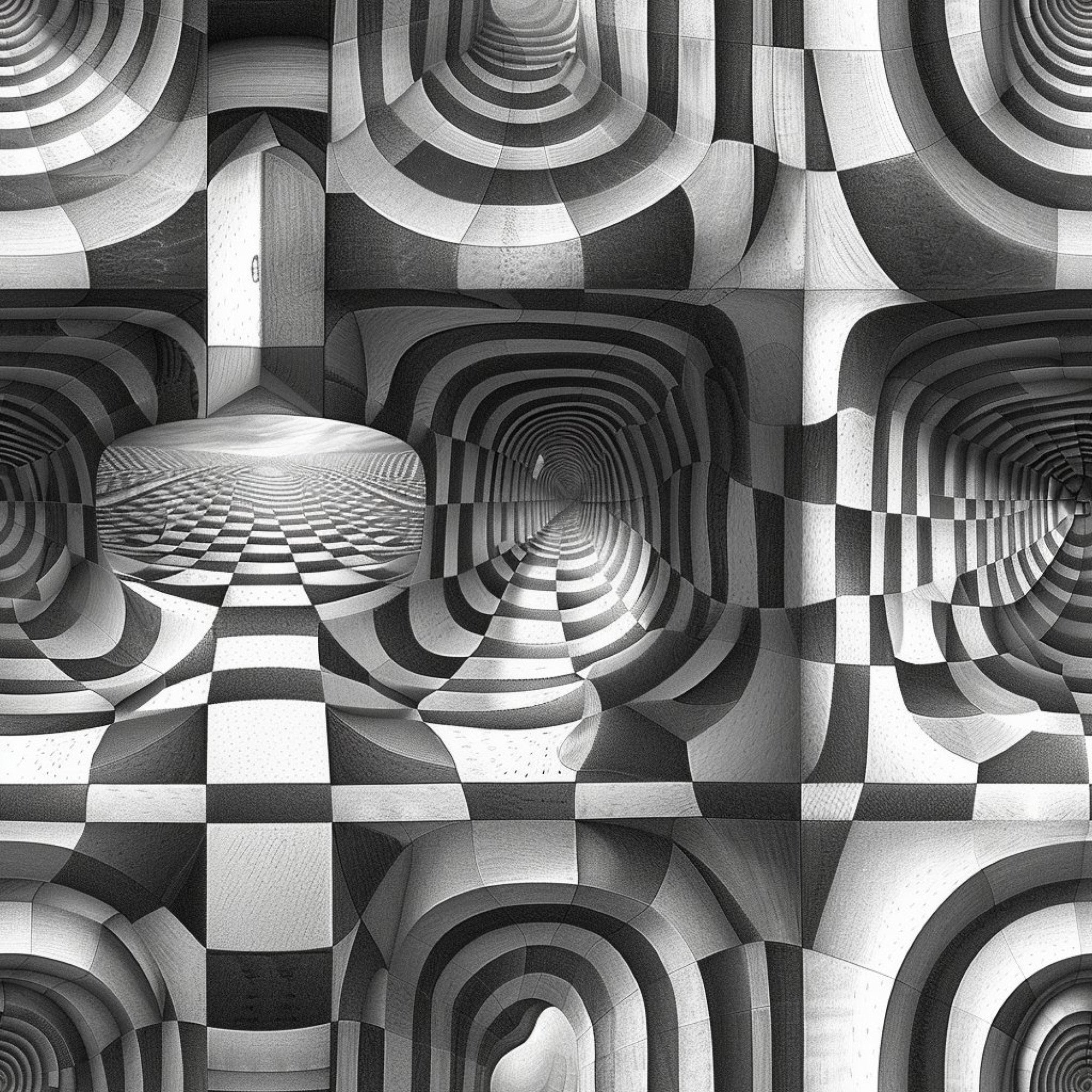 Three Dimensional Optical Illusion Arts Pattern 3 Minky Fabric