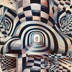 Three Dimensional Optical Illusion Arts Pattern 4 Minky Fabric