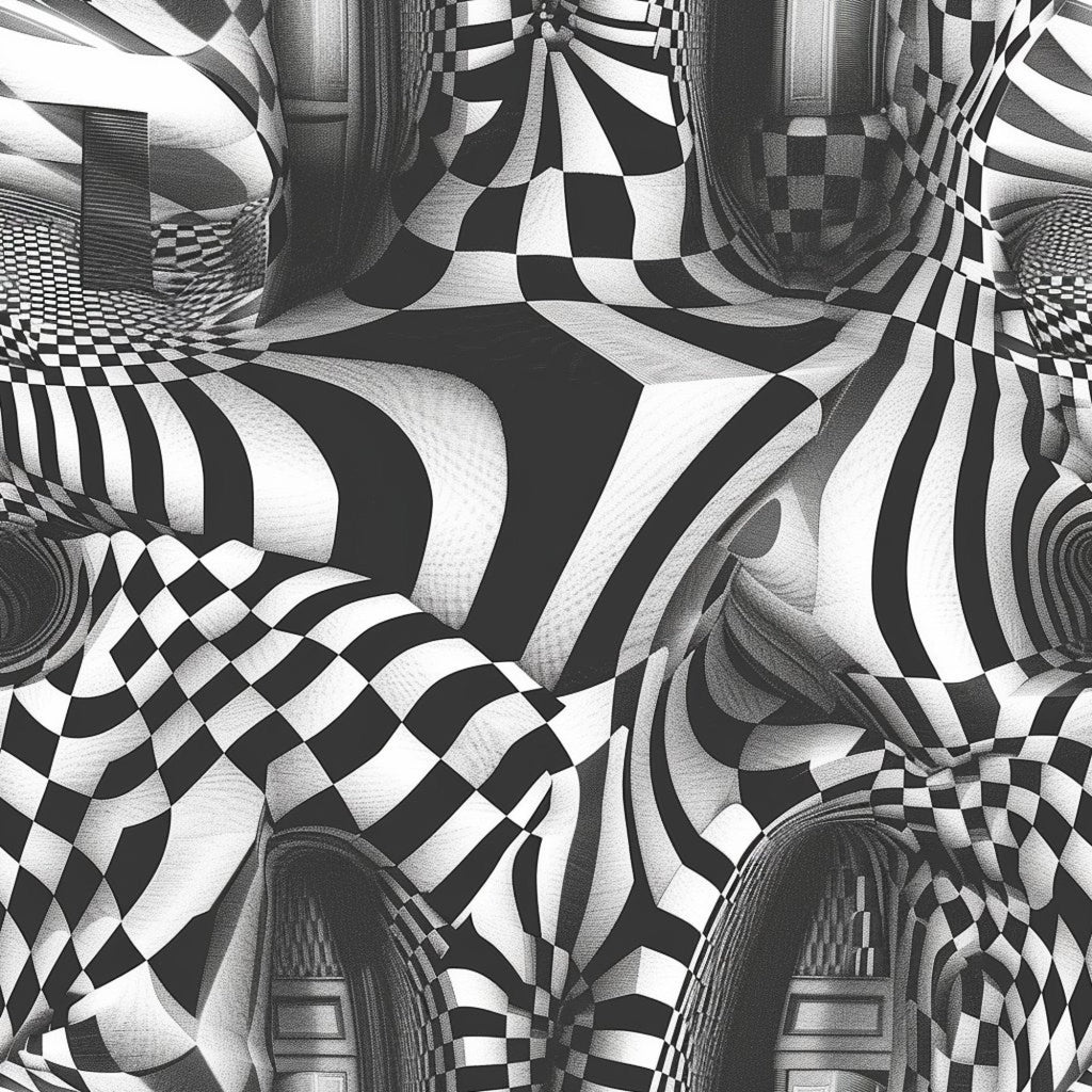 Three Dimensional Optical Illusion Arts Pattern 6 Minky Fabric