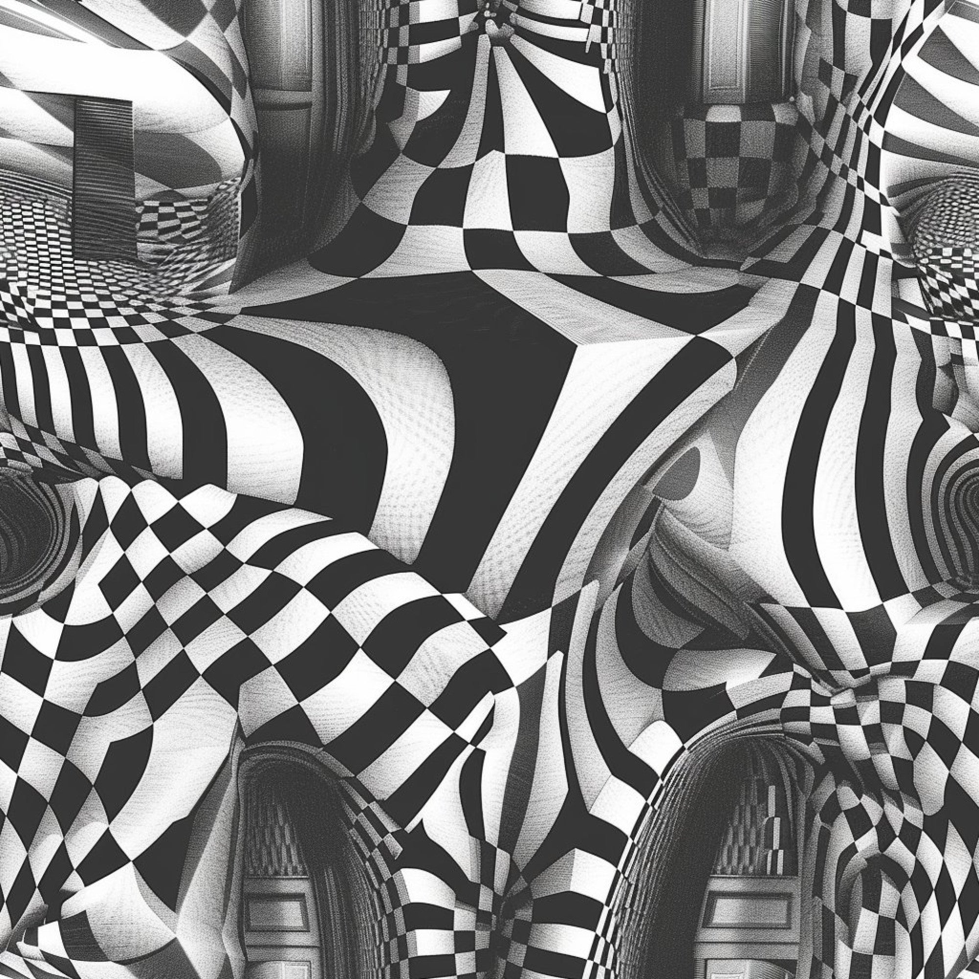 Three Dimensional Optical Illusion Arts Pattern 6 Minky Fabric
