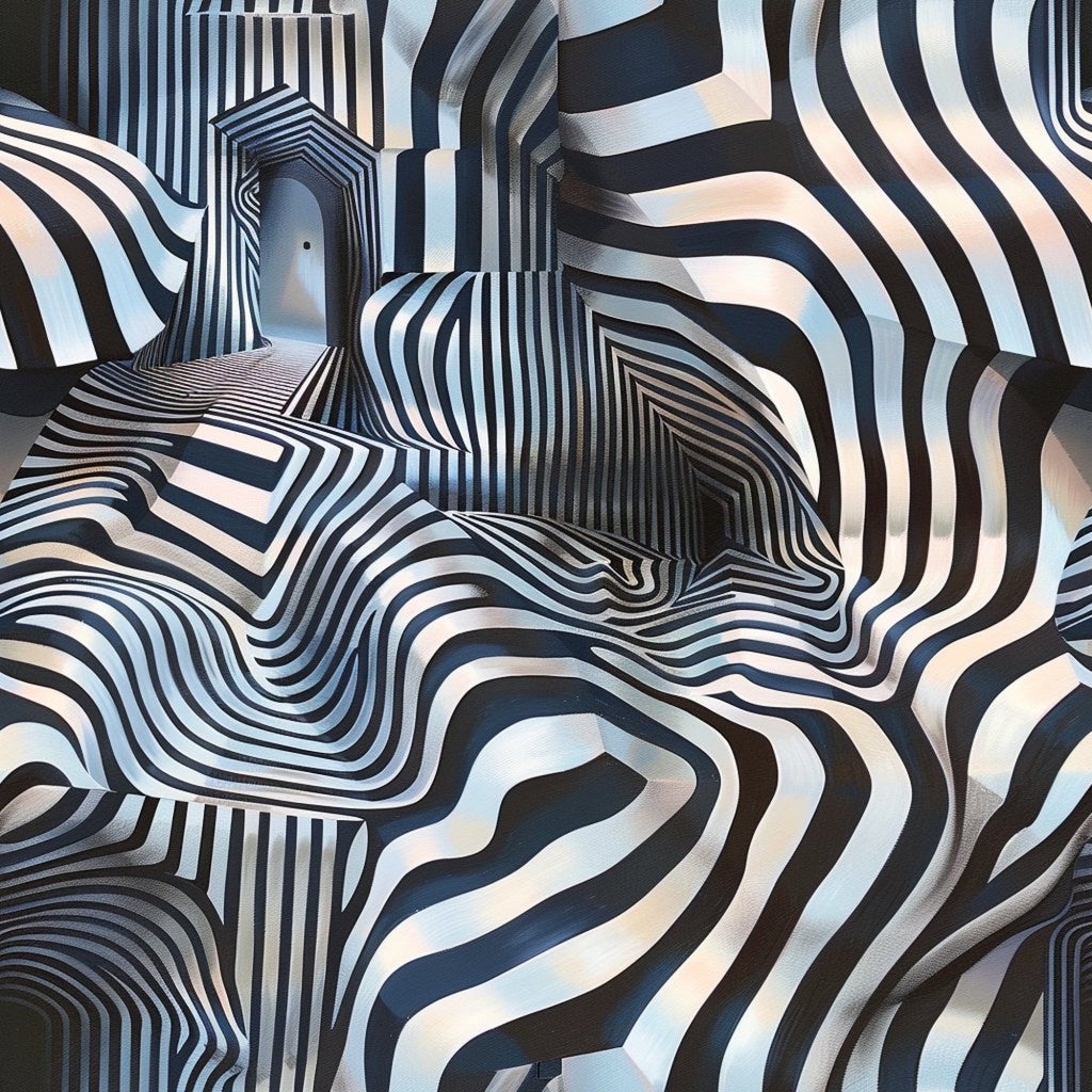 Three Dimensional Optical Illusion Arts Pattern 7 Minky Fabric