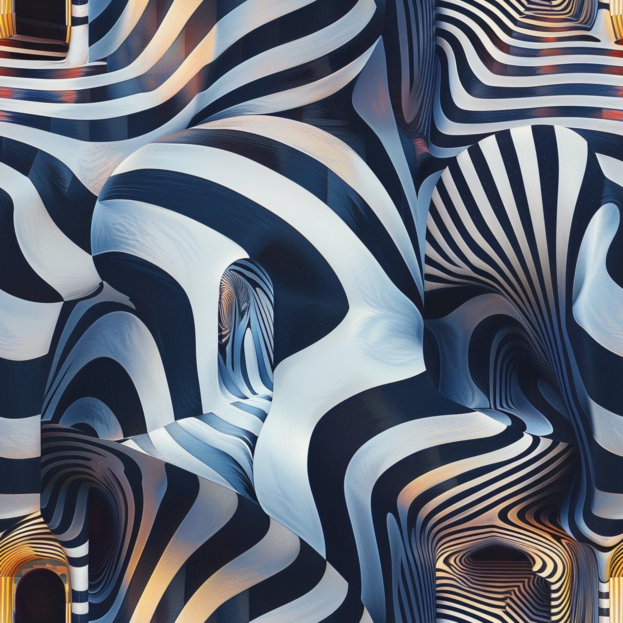 Three Dimensional Optical Illusion Arts Pattern 8 Minky Fabric