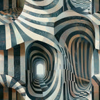 Three Dimensional Optical Illusion Arts Pattern 9 Minky Fabric