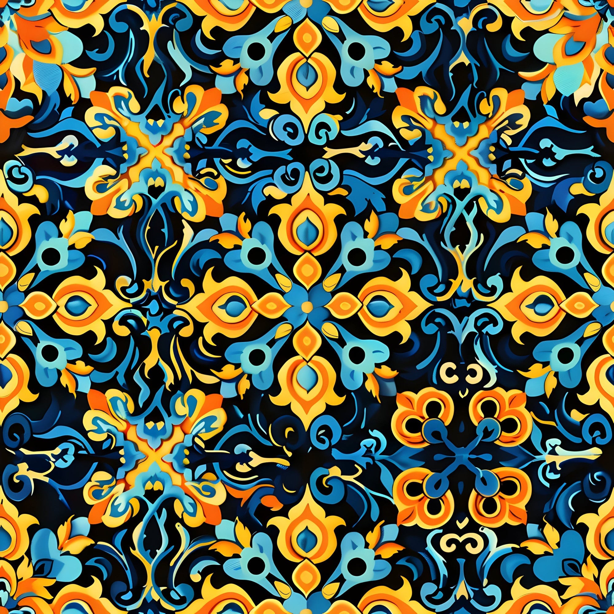 Marigold Mosaic Pattern 12 Minky Fabric