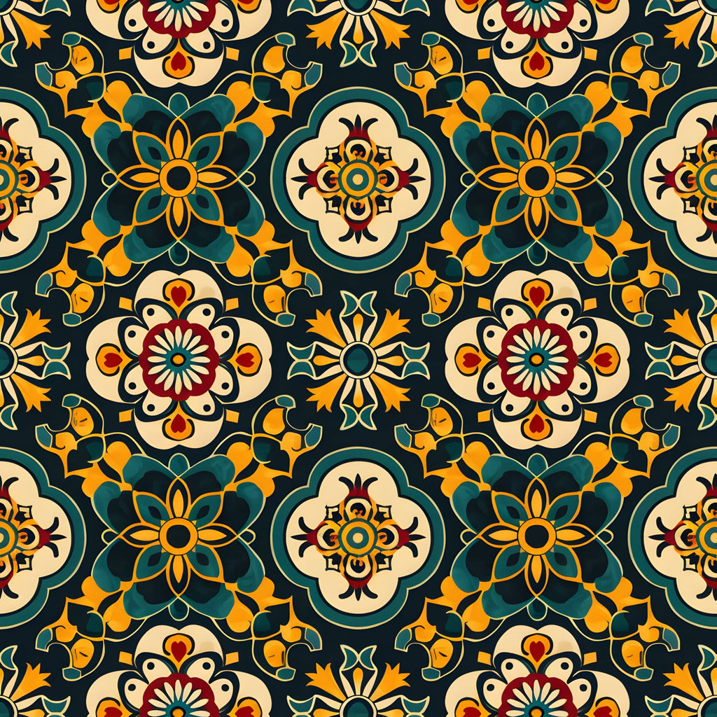 Marigold Mosaic Pattern 15 Minky Fabric