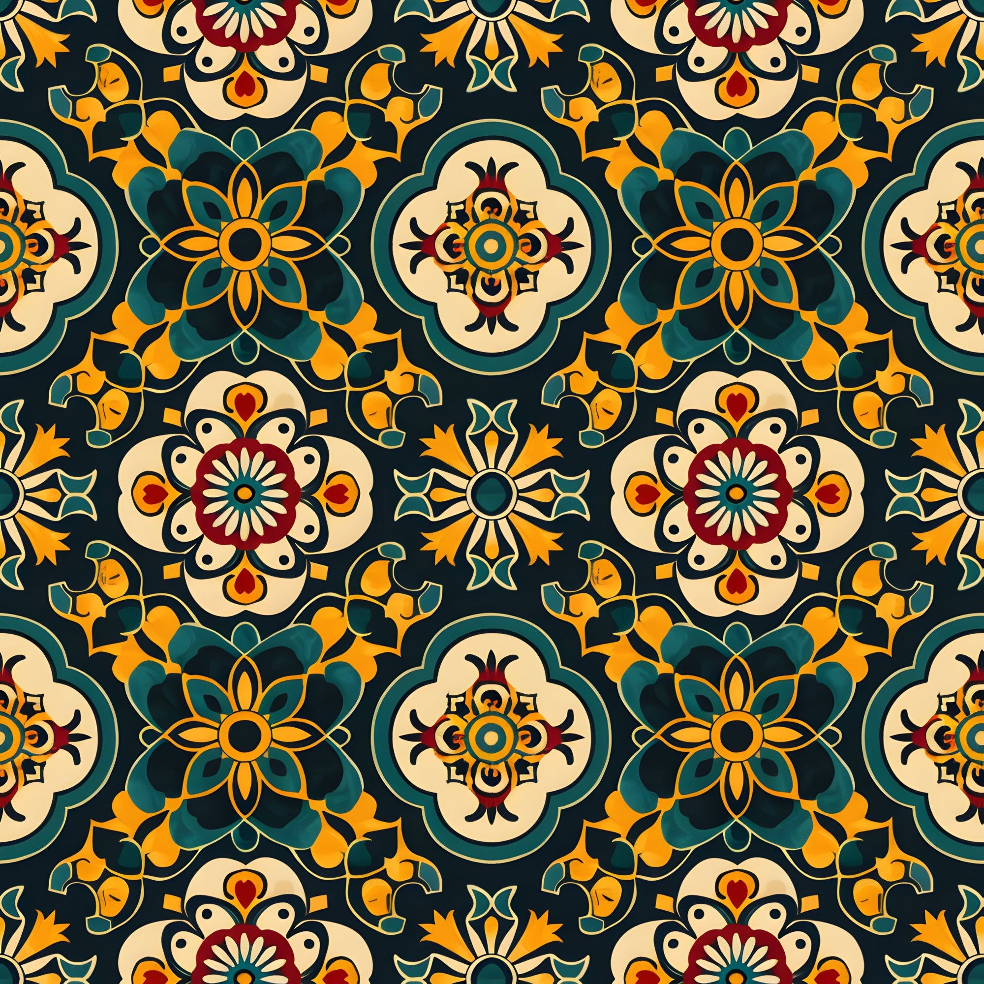 Marigold Mosaic Pattern 15 Minky Fabric