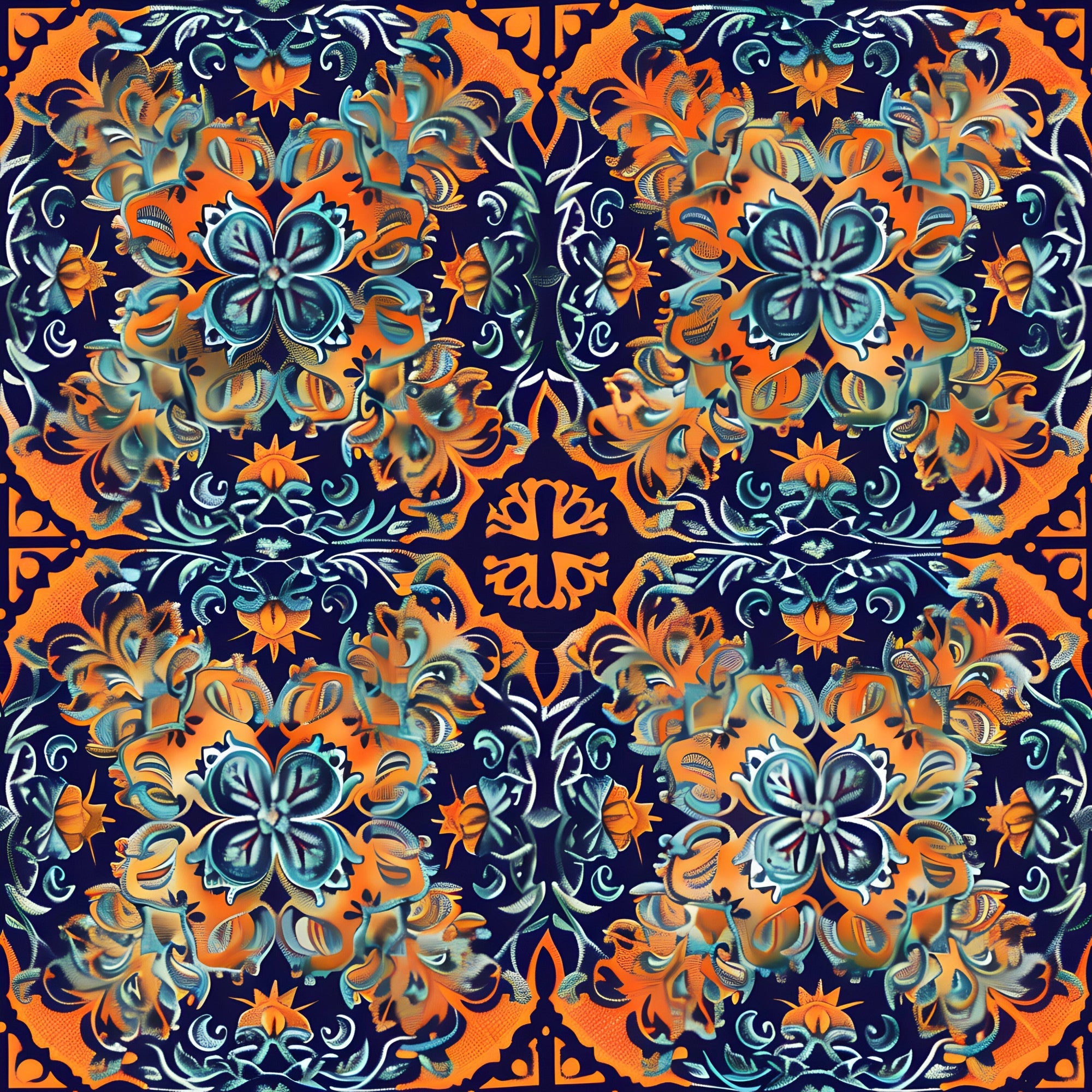 Marigold Mosaic Pattern 2 Minky Fabric