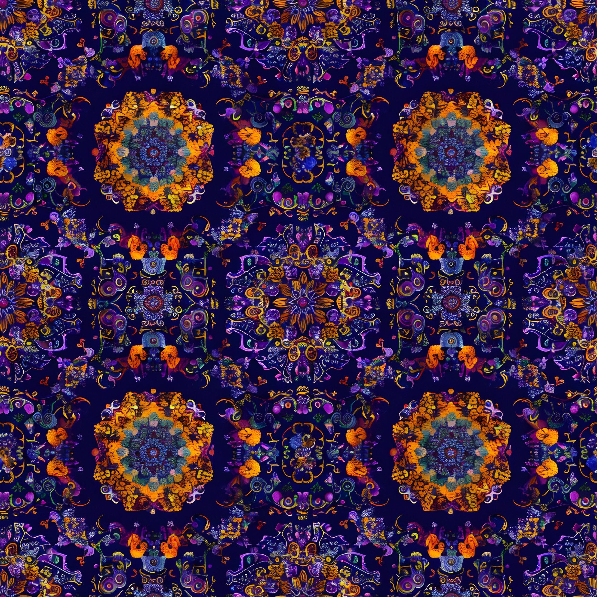 Marigold Mosaic Pattern 3 Minky Fabric