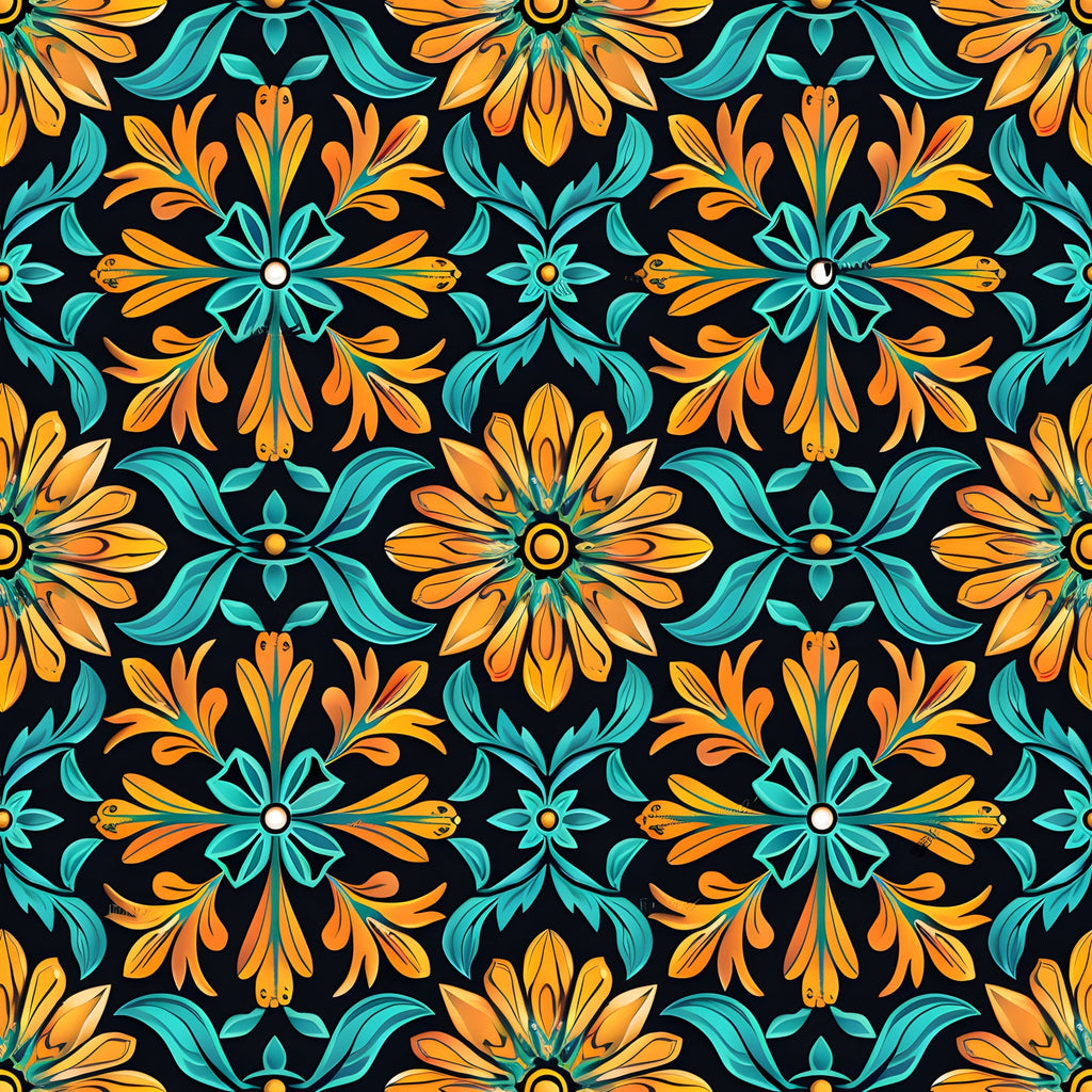 Marigold Mosaic Pattern 5 Minky Fabric
