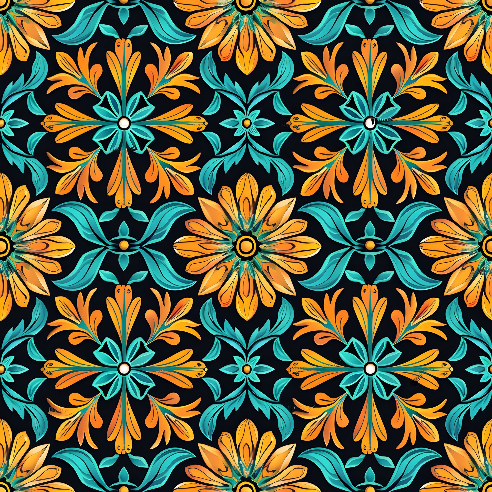 Marigold Mosaic Pattern 5 Minky Fabric