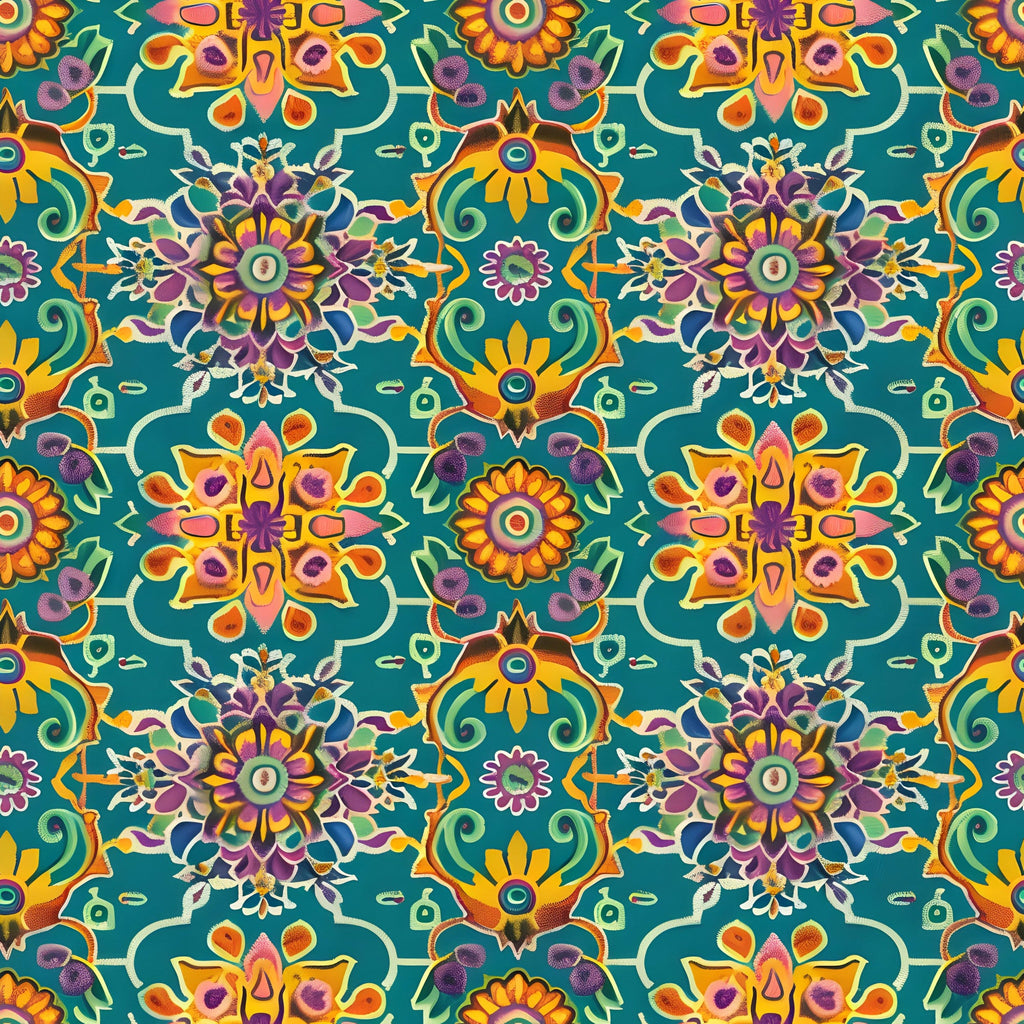 Marigold Mosaic Pattern 7 Minky Fabric