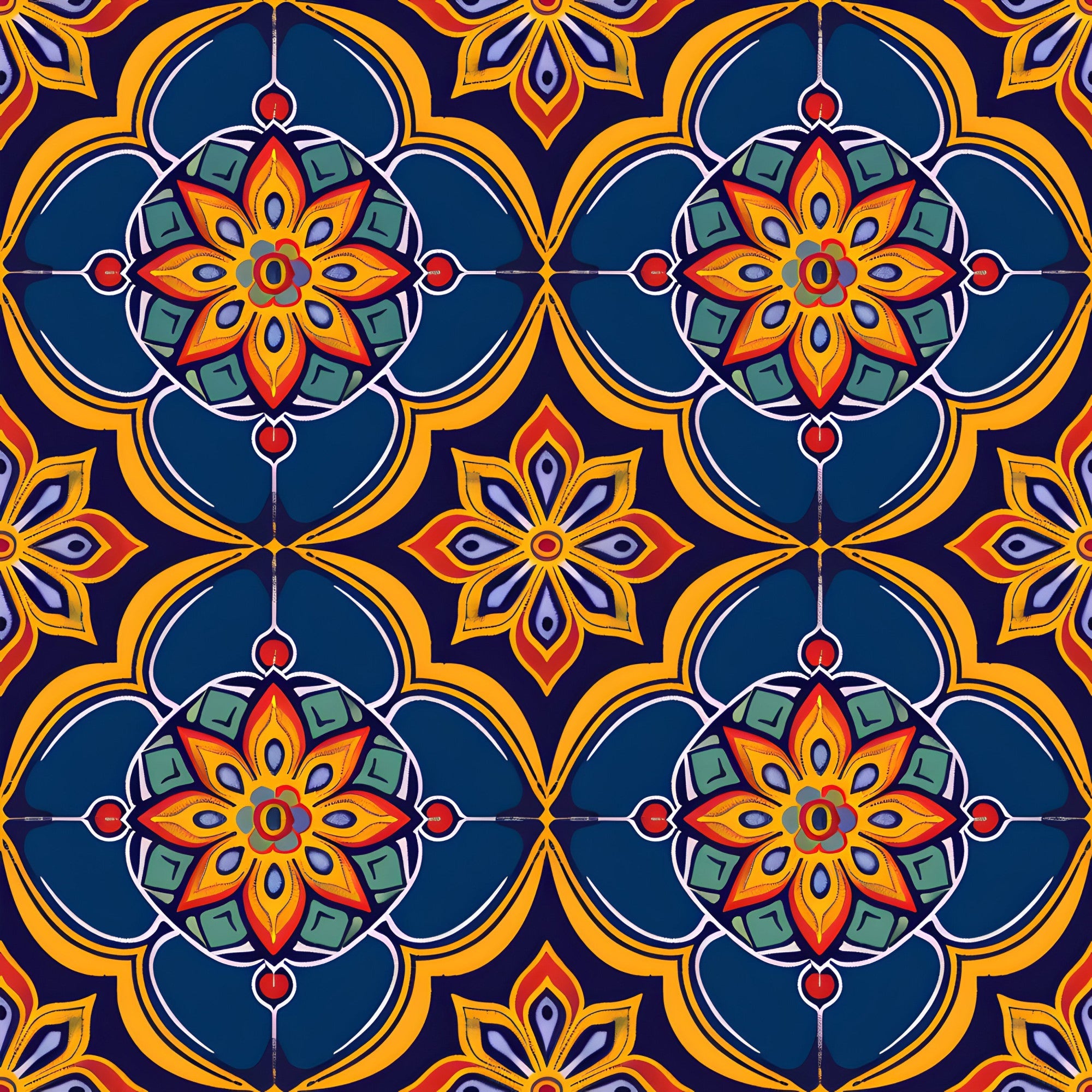 Marigold Mosaic Pattern 8 Minky Fabric