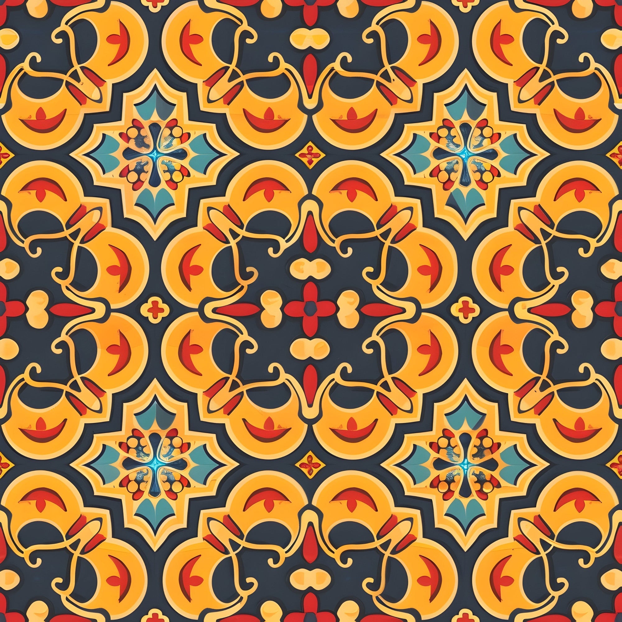 Marigold Mosaic Pattern 9 Minky Fabric