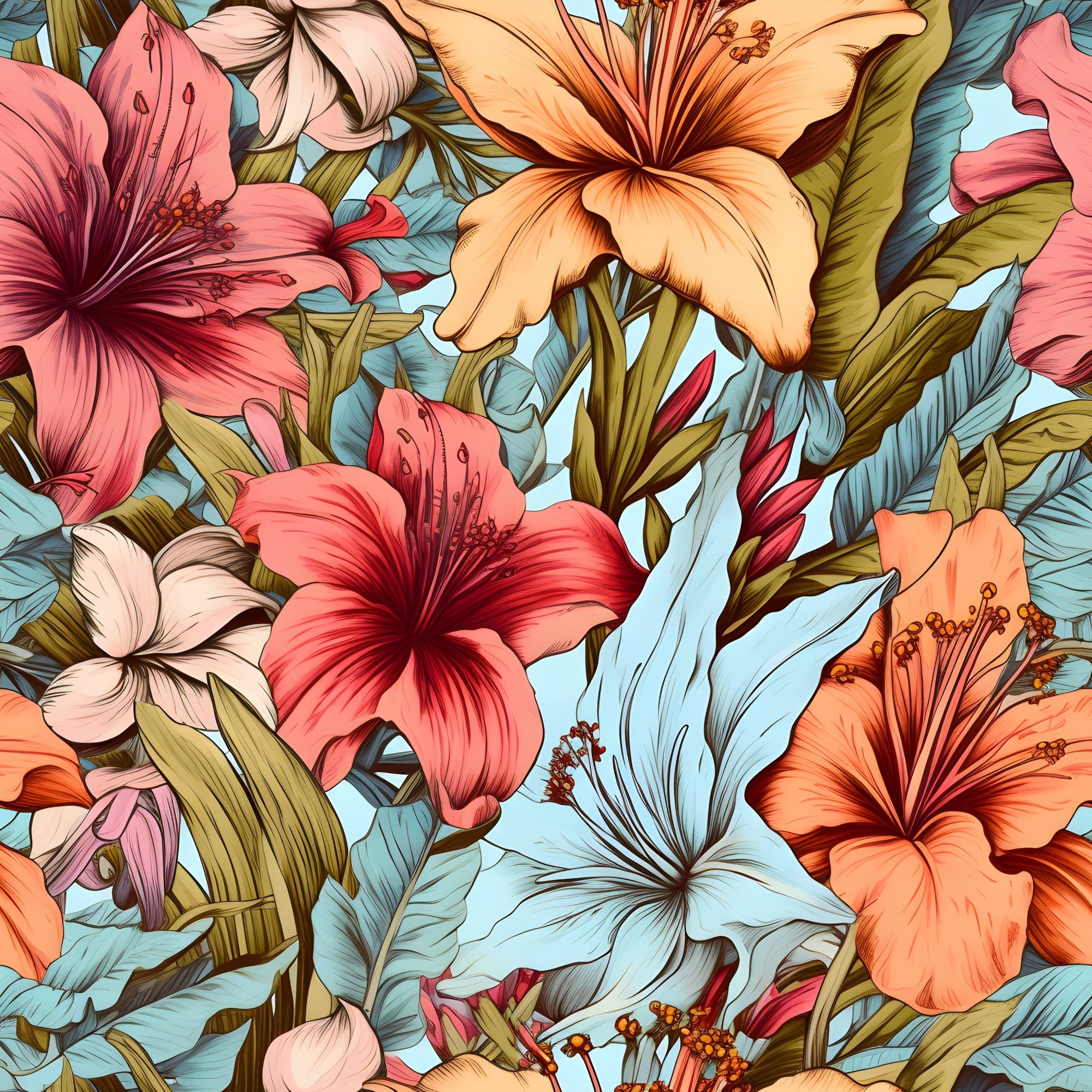 Sketchbook Garden Pattern 13 Minky Fabric