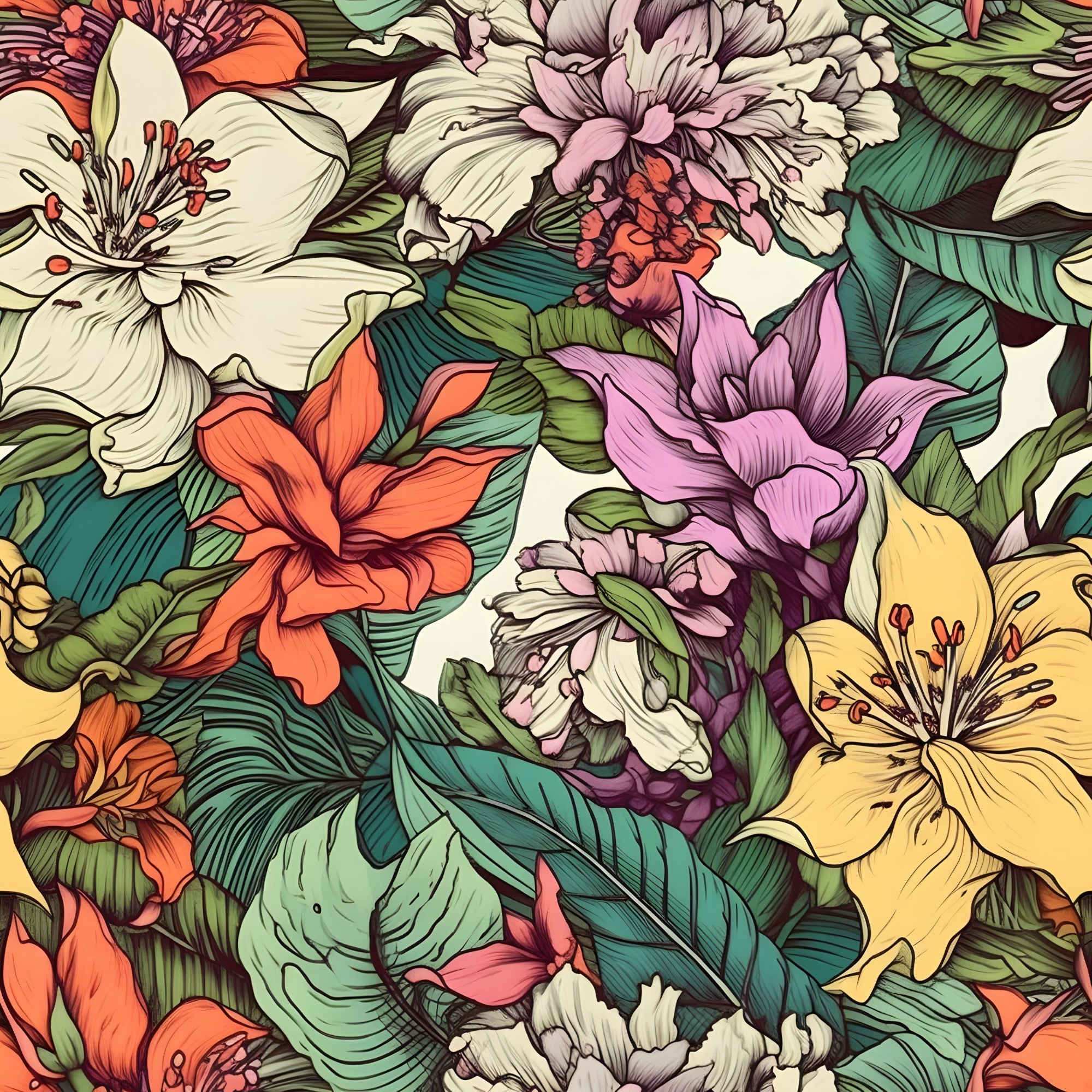 Sketchbook Garden Pattern 14 Minky Fabric