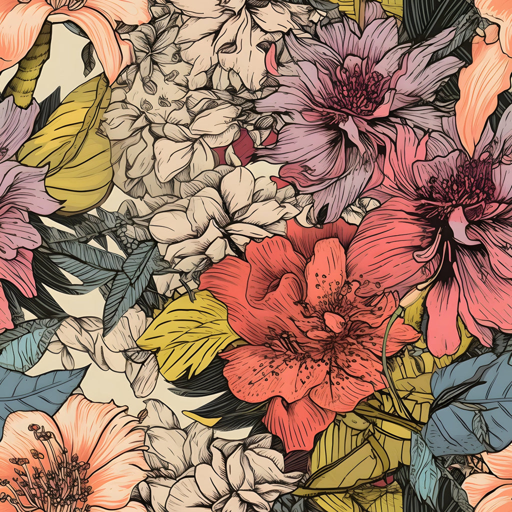 Sketchbook Garden Pattern 20 Minky Fabric