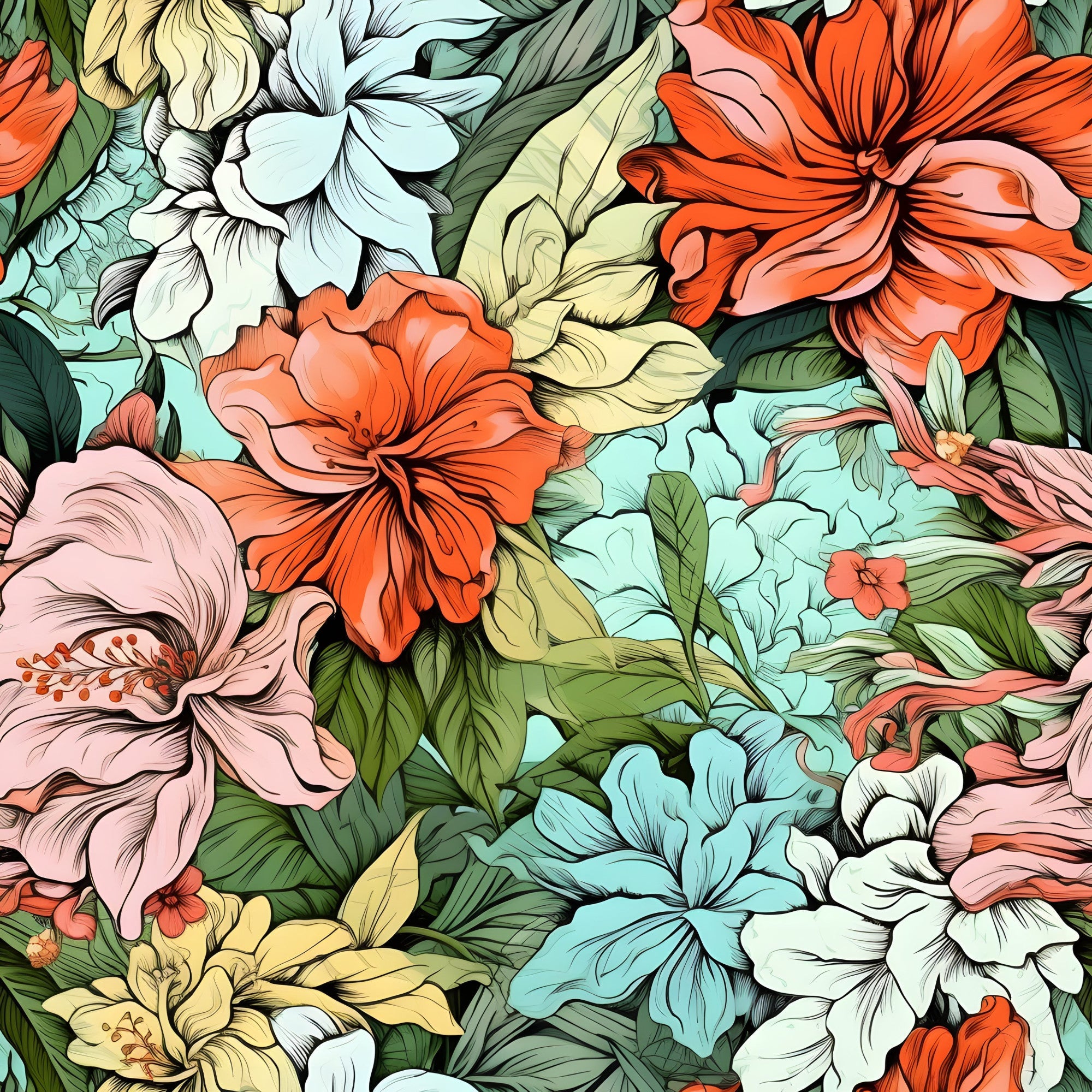 Sketchbook Garden Pattern 6 Minky Fabric