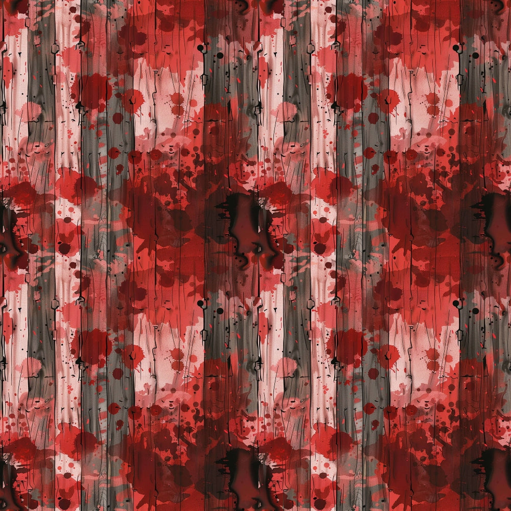 Abstract pattern with red, black, and white splashes resembling paint on a textured surface, creating a dynamic and vibrant visual.