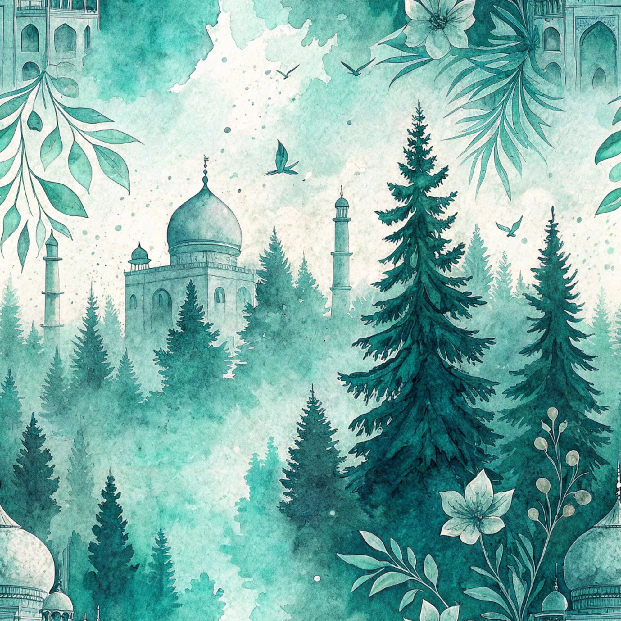 Teal Reverie Pattern 21 Minky Fabric