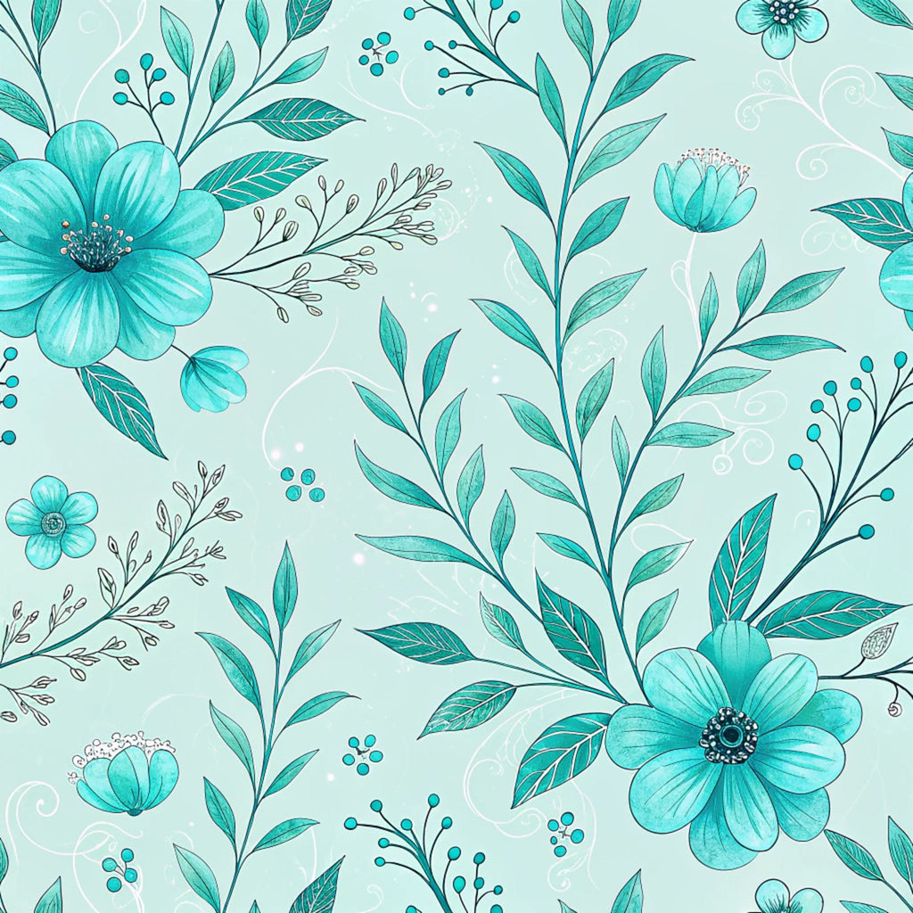 Teal Reverie Pattern 6 Minky Fabric