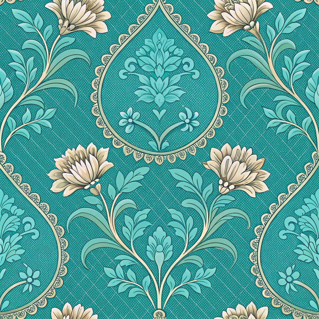 Teal Reverie Pattern 9 Minky Fabric