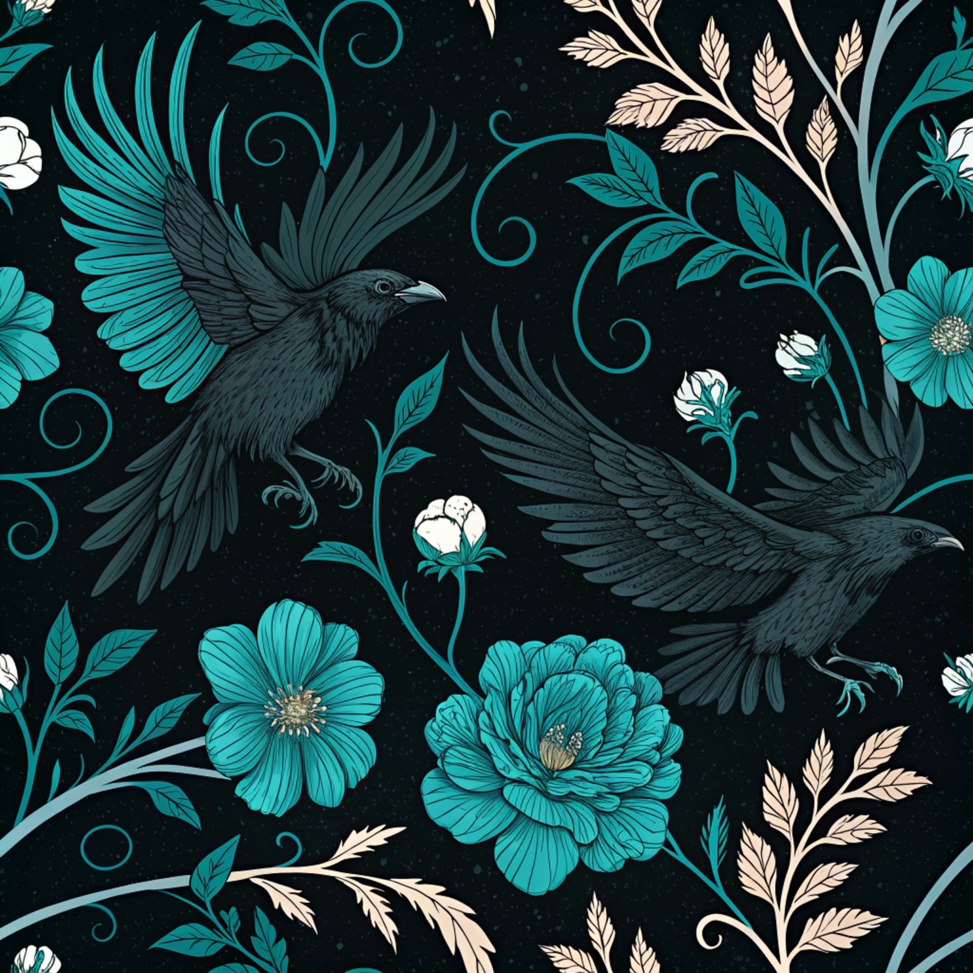 Twilight Rose Rookery Pattern 26 Minky Fabric