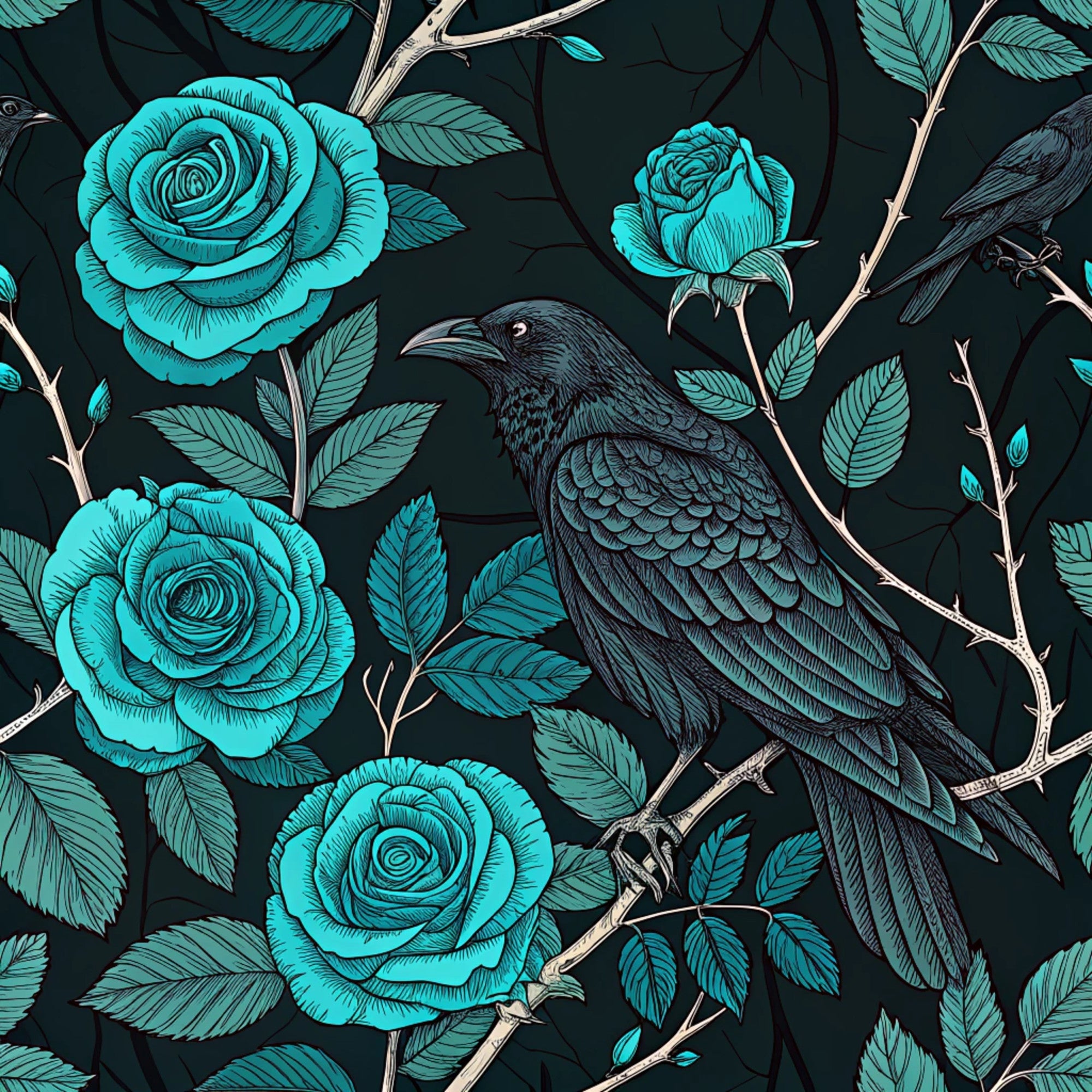 Twilight Rose Rookery Pattern 29 Minky Fabric