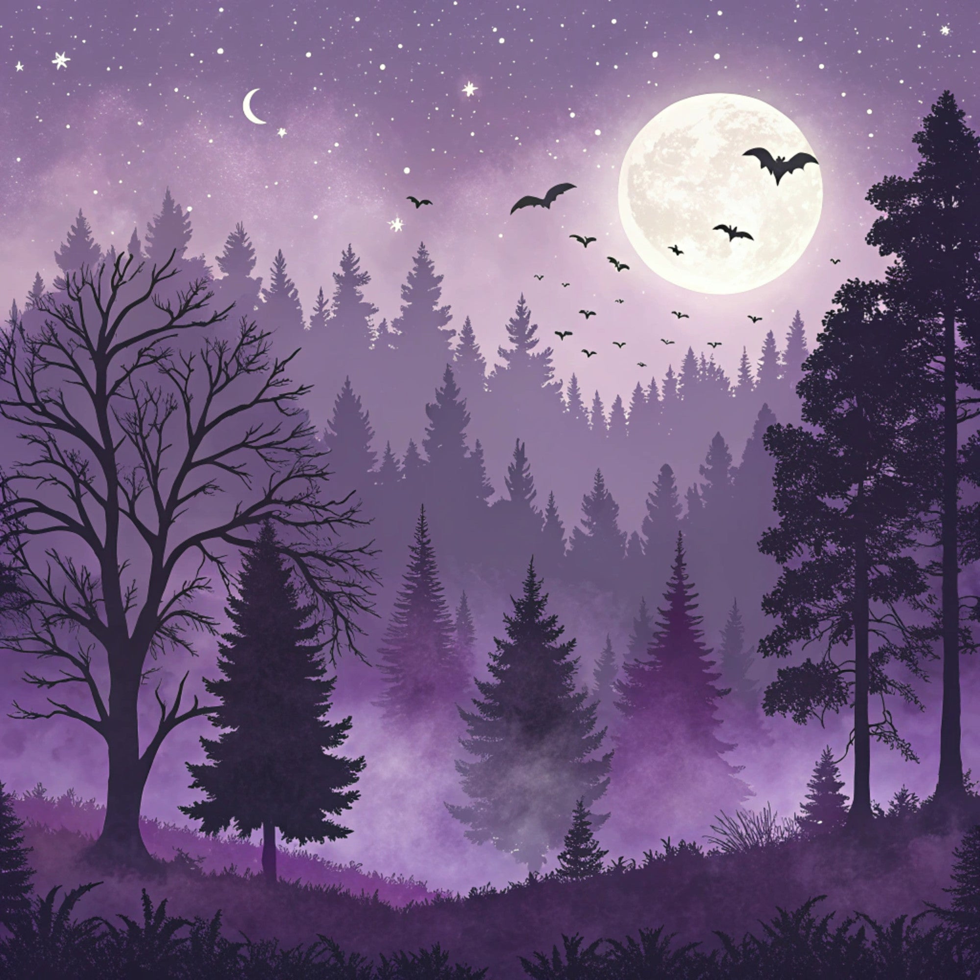 Moonlit Raven Pattern 1 Minky Fabric