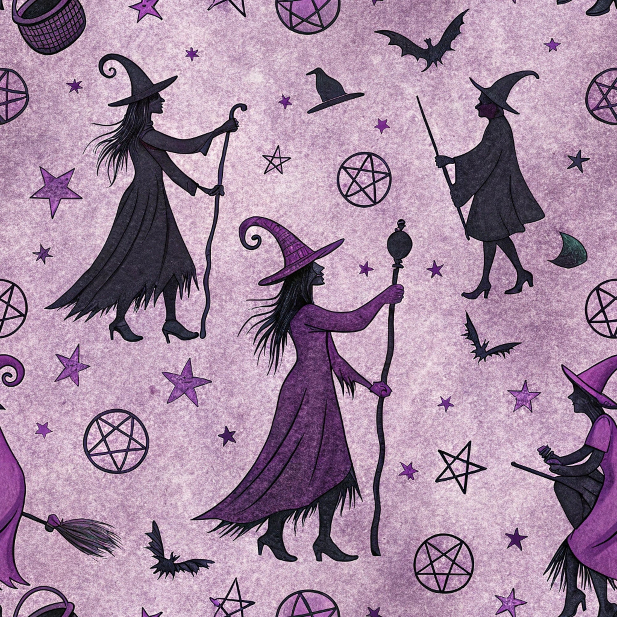 Moonlit Raven Pattern 2 Minky Fabric