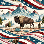 USA Patriotic Wildlife Pattern 3 Minky Fabric