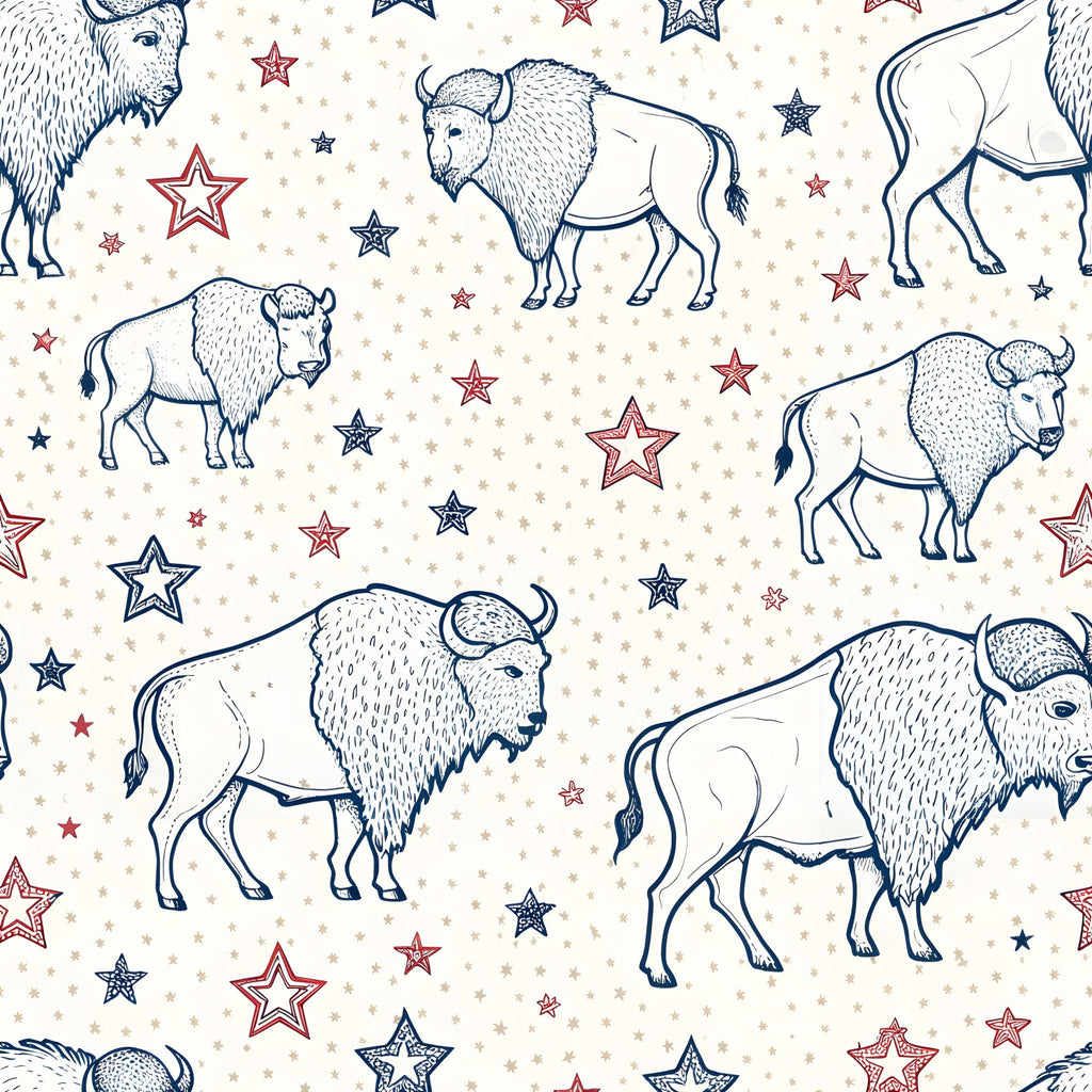 USA Patriotic Wildlife Pattern 4 Minky Fabric