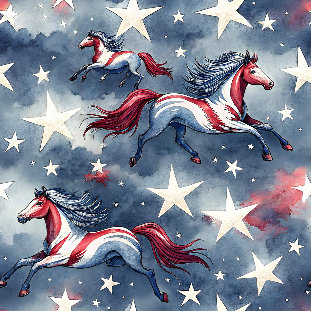 USA Patriotic Wildlife Pattern 5 Minky Fabric