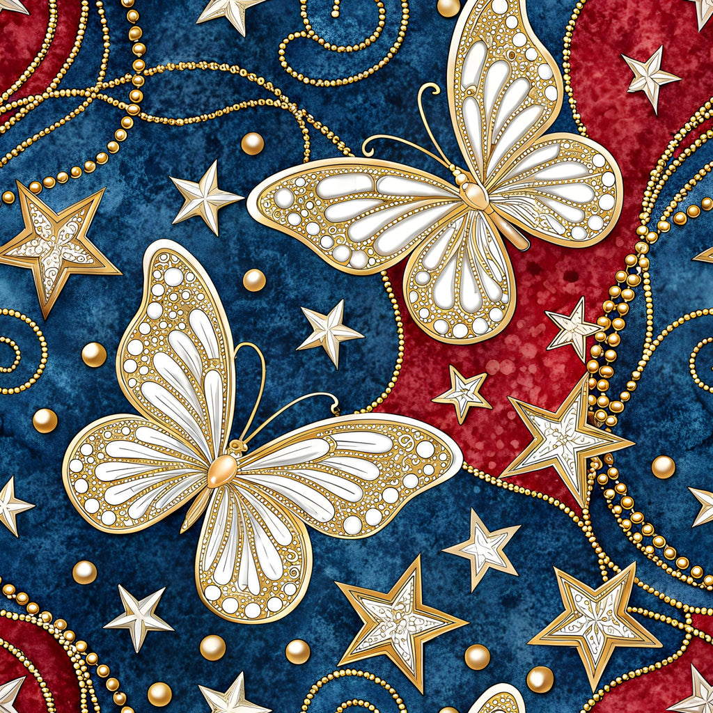 USA Patriotic Wildlife Pattern 6 Minky Fabric