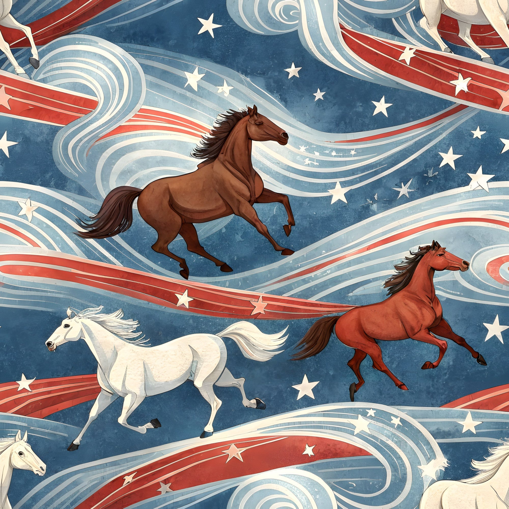 USA Patriotic Wildlife Pattern 8 Minky Fabric