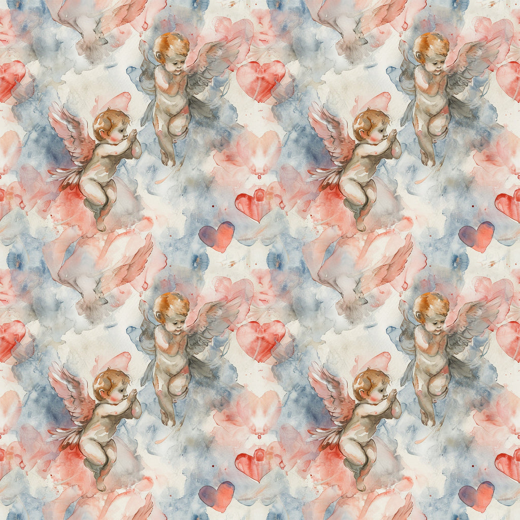 Cherub Hearts Pattern 1 Minky Fabric