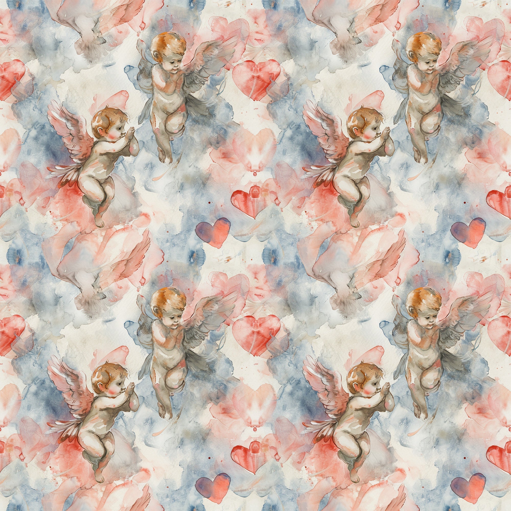 Cherub Hearts Pattern 1 Minky Fabric
