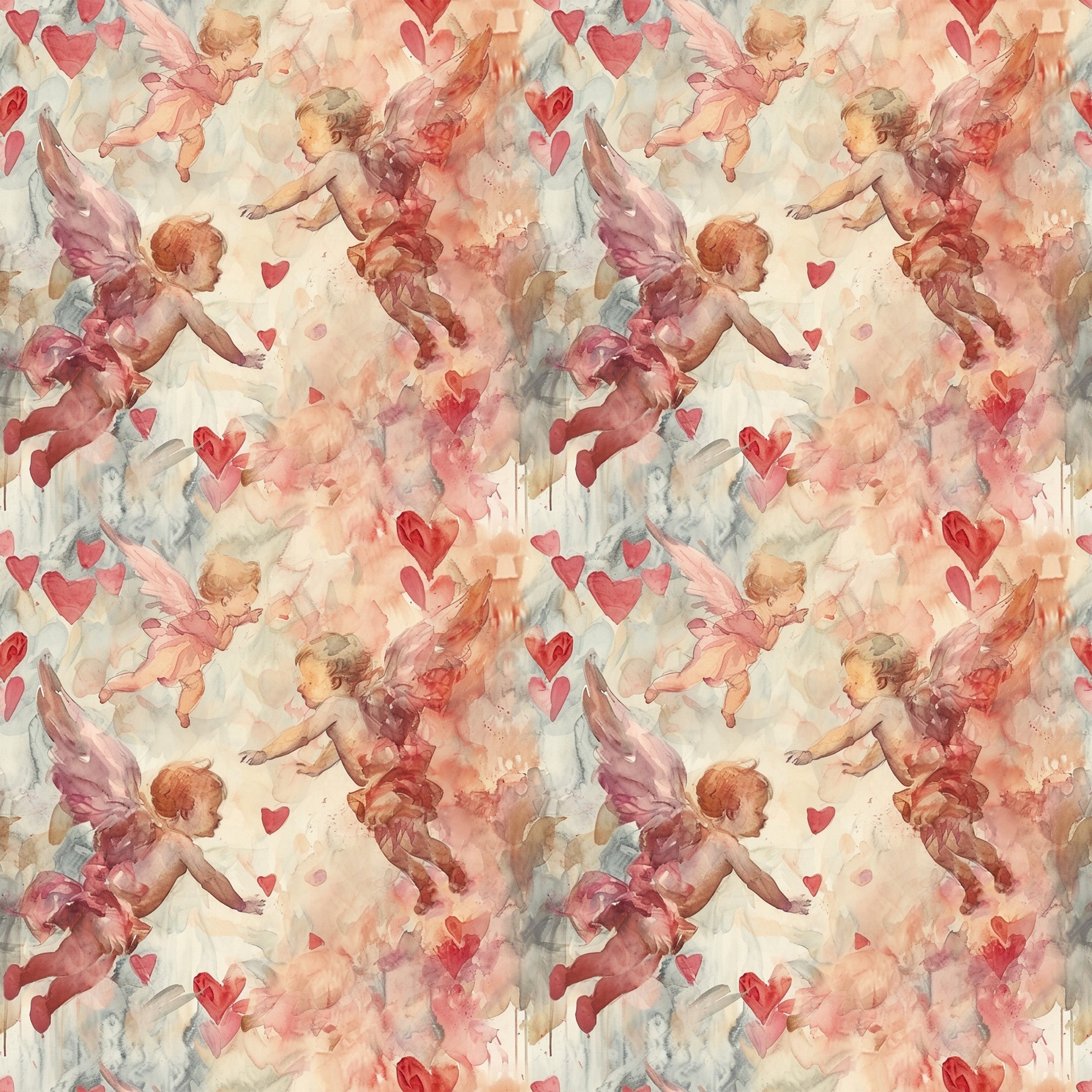 Cherub Hearts Pattern 10 Minky Fabric