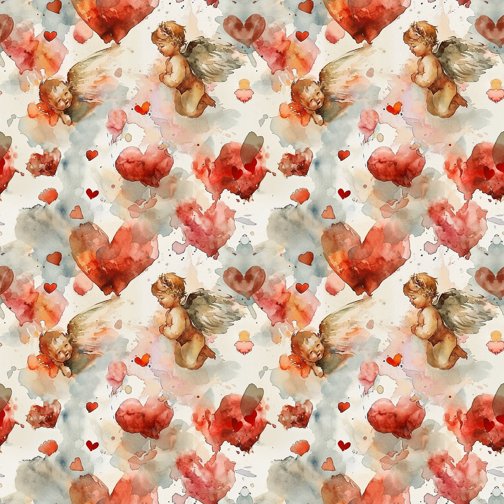 Cherub Hearts Pattern 12 Minky Fabric