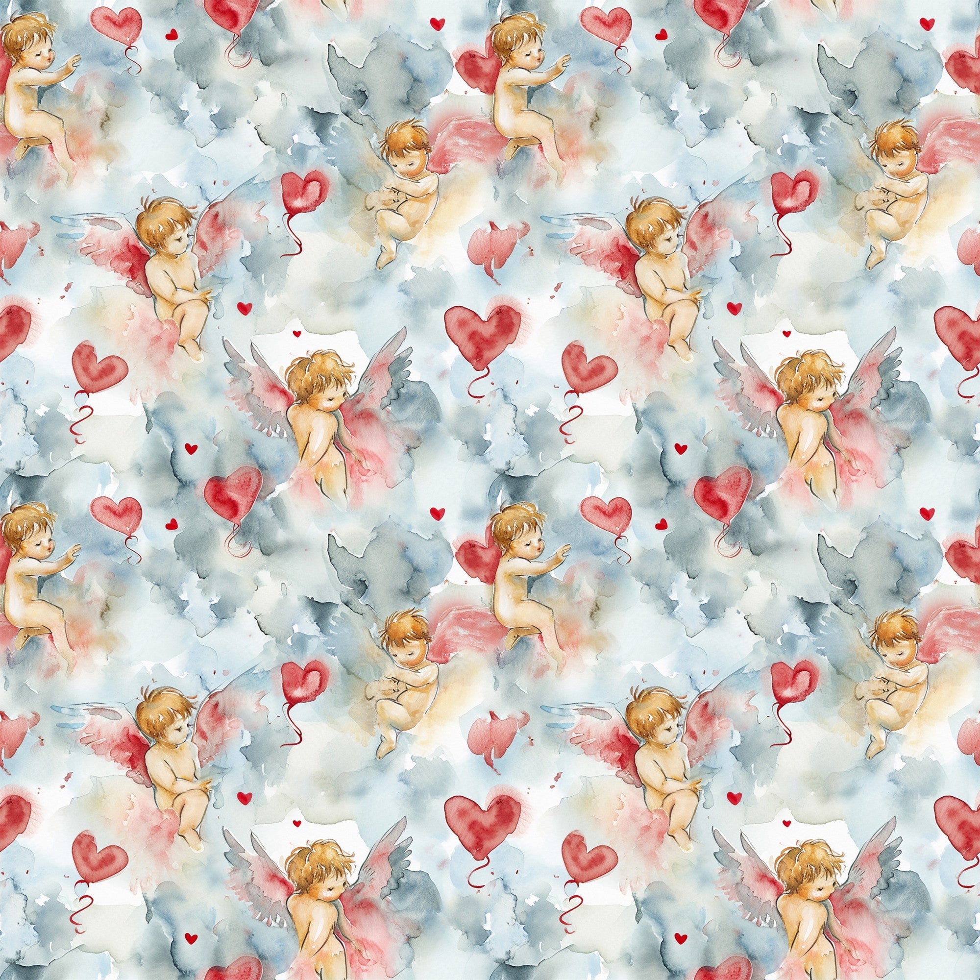 Cherub Hearts Pattern 2 Minky Fabric