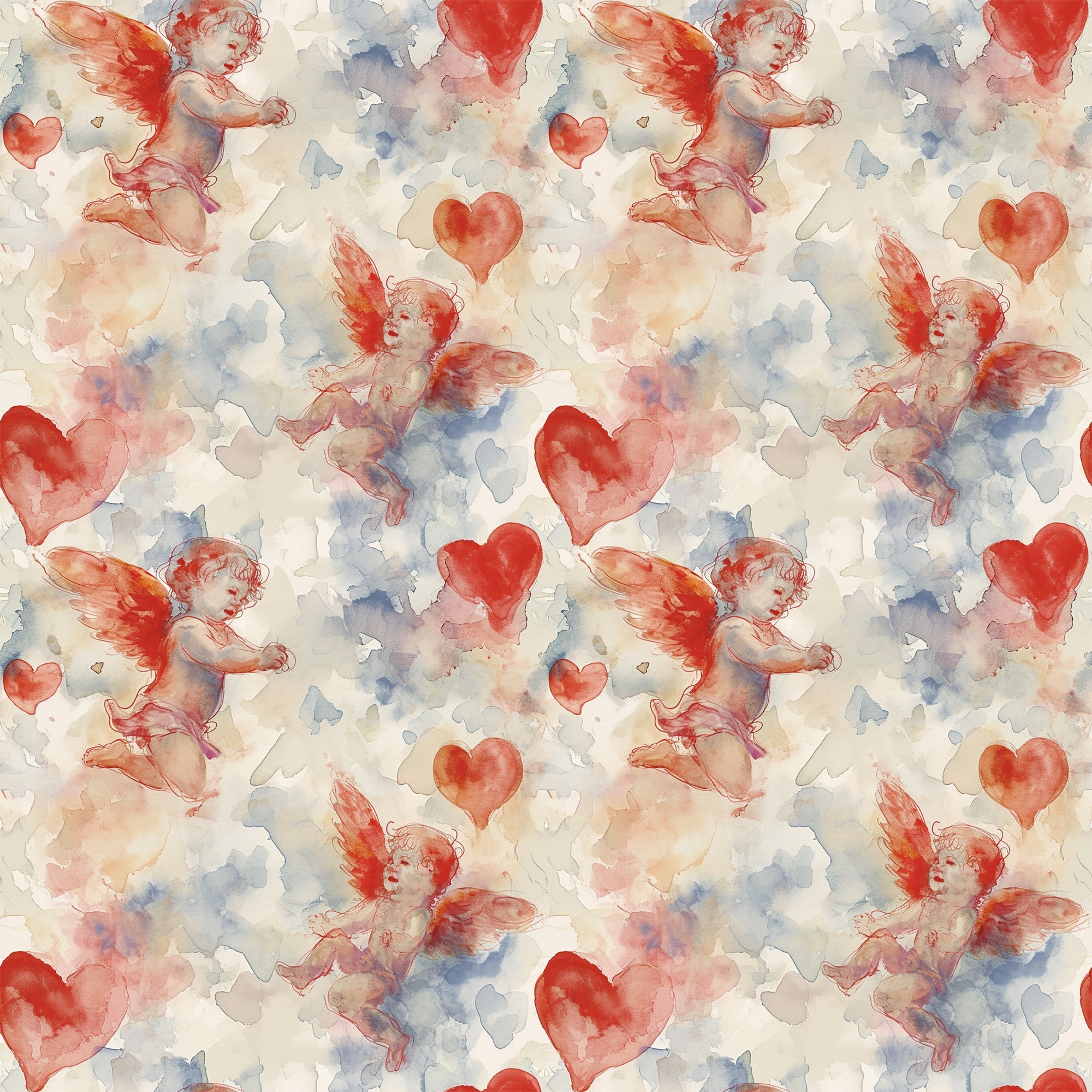 Cherub Hearts Pattern 4 Minky Fabric