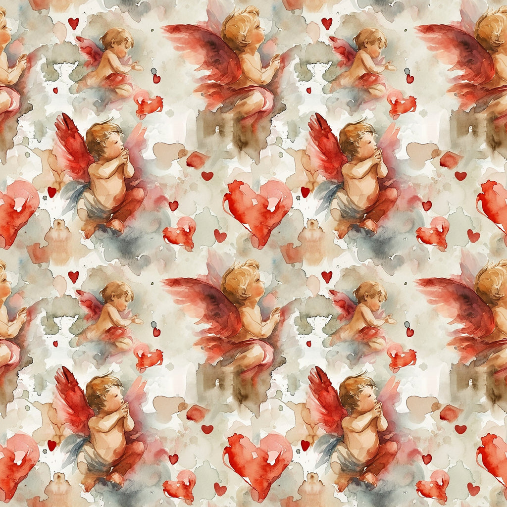 Cherub Hearts Pattern 5 Minky Fabric