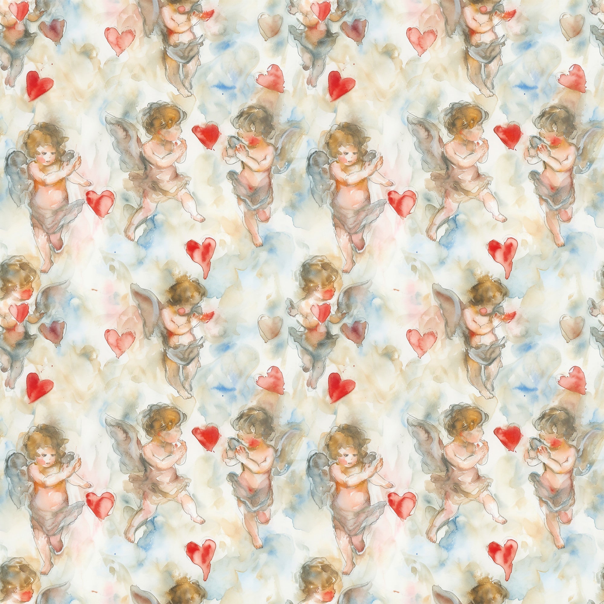 Cherub Hearts Pattern 6 Minky Fabric