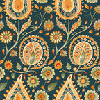 Gilded Boteh Blooms Pattern 2 Minky Fabric