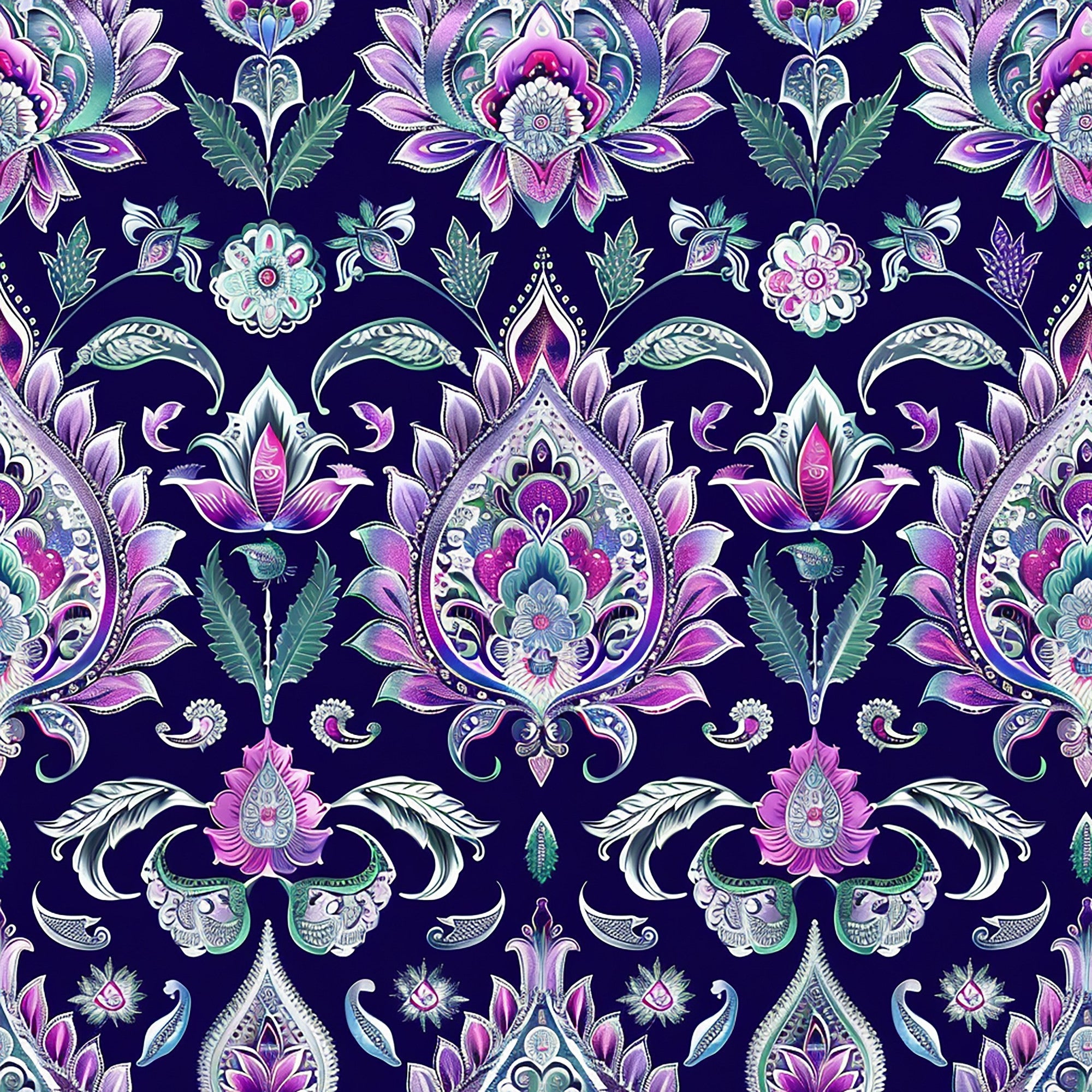 Gilded Boteh Blooms Pattern 4 Minky Fabric