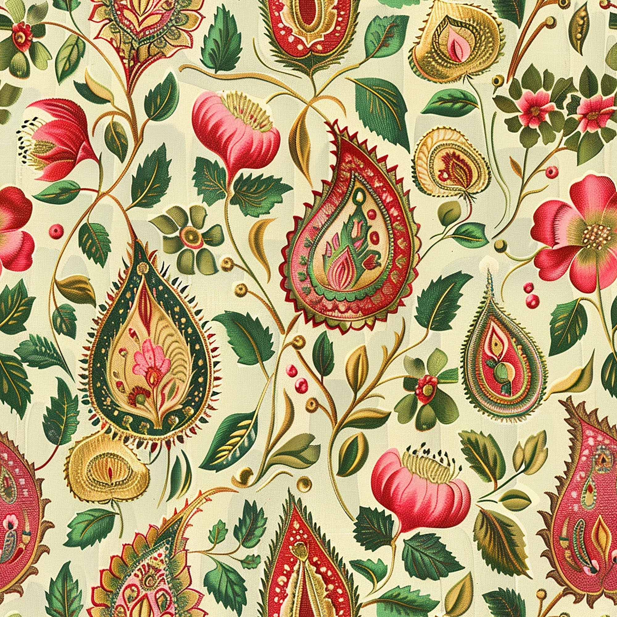 Gilded Boteh Blooms Pattern 5 Minky Fabric