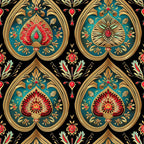 Gilded Boteh Blooms Pattern 7 Minky Fabric