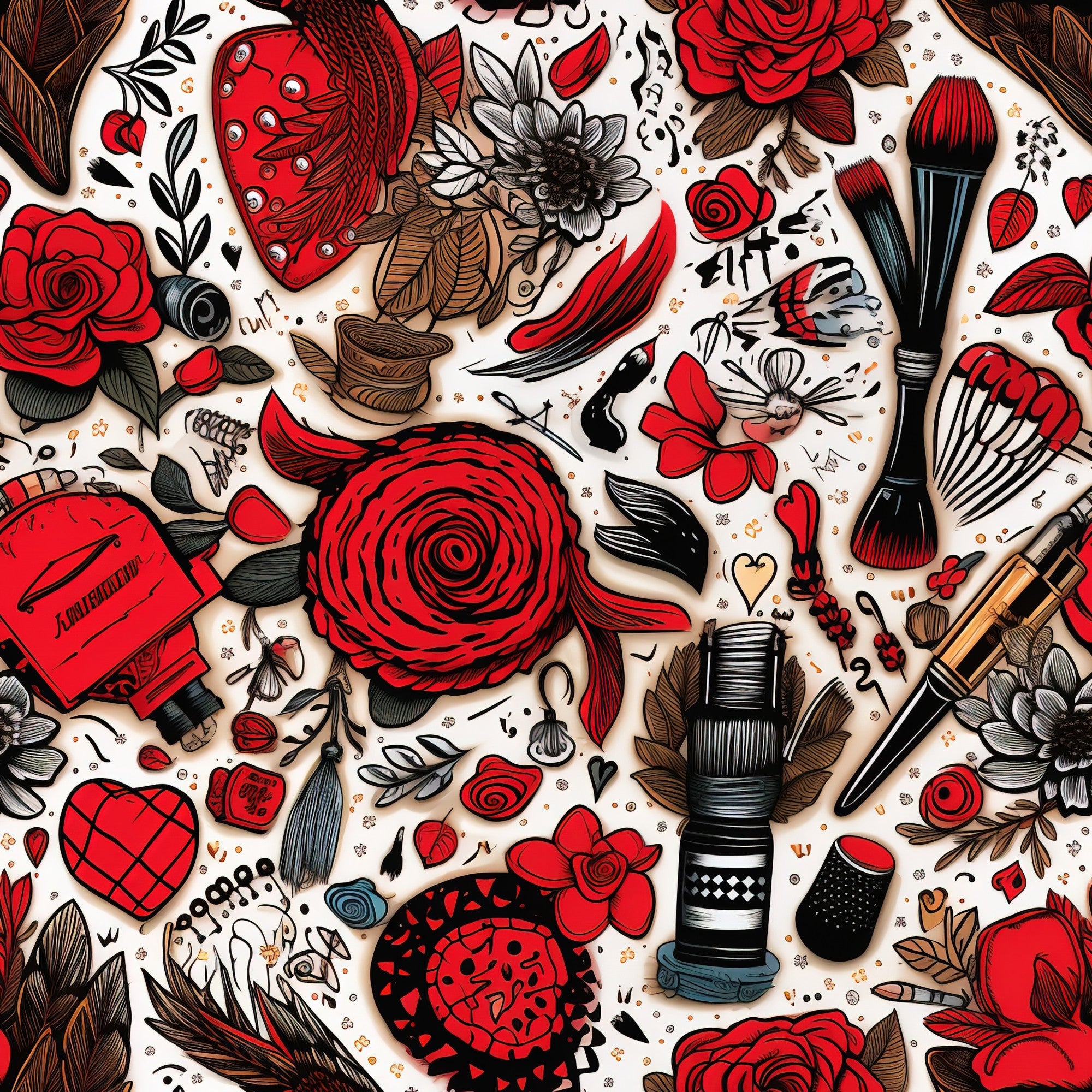 Rockabilly Rouge Pattern 3 Minky Fabric