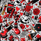 Rockabilly Rouge Pattern 4 Minky Fabric