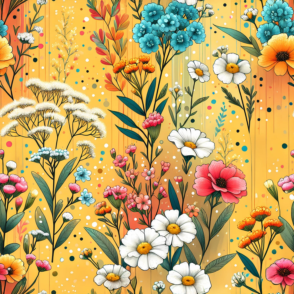 Sunlit Wildflowers Pattern 11 Minky Fabric